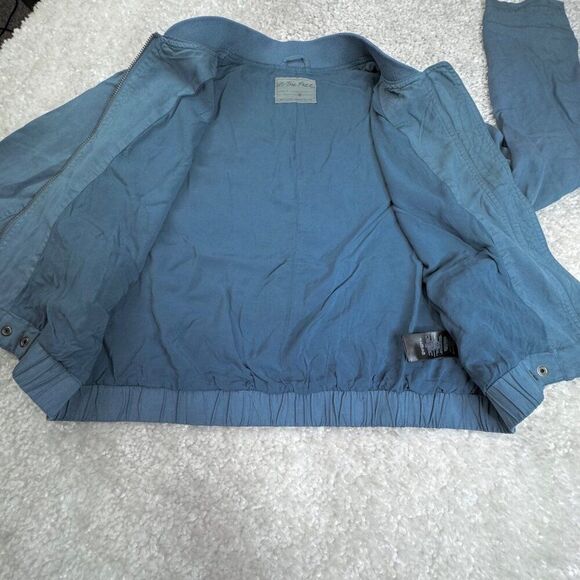 We The Free People Knockout Siren Bomber Jacket Blue - Picture 10 of 13